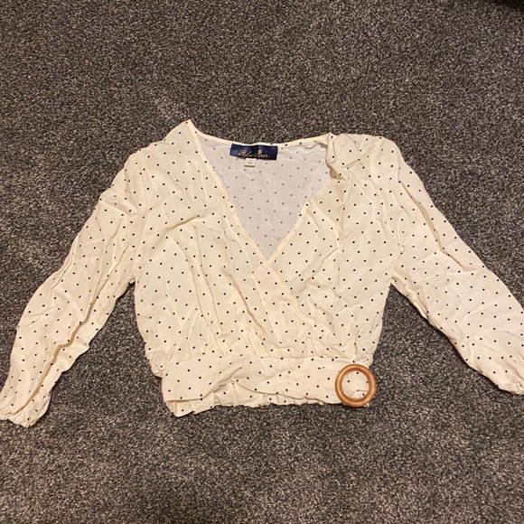 Blue Rain Tops - Francesca’s | Crop Blouse